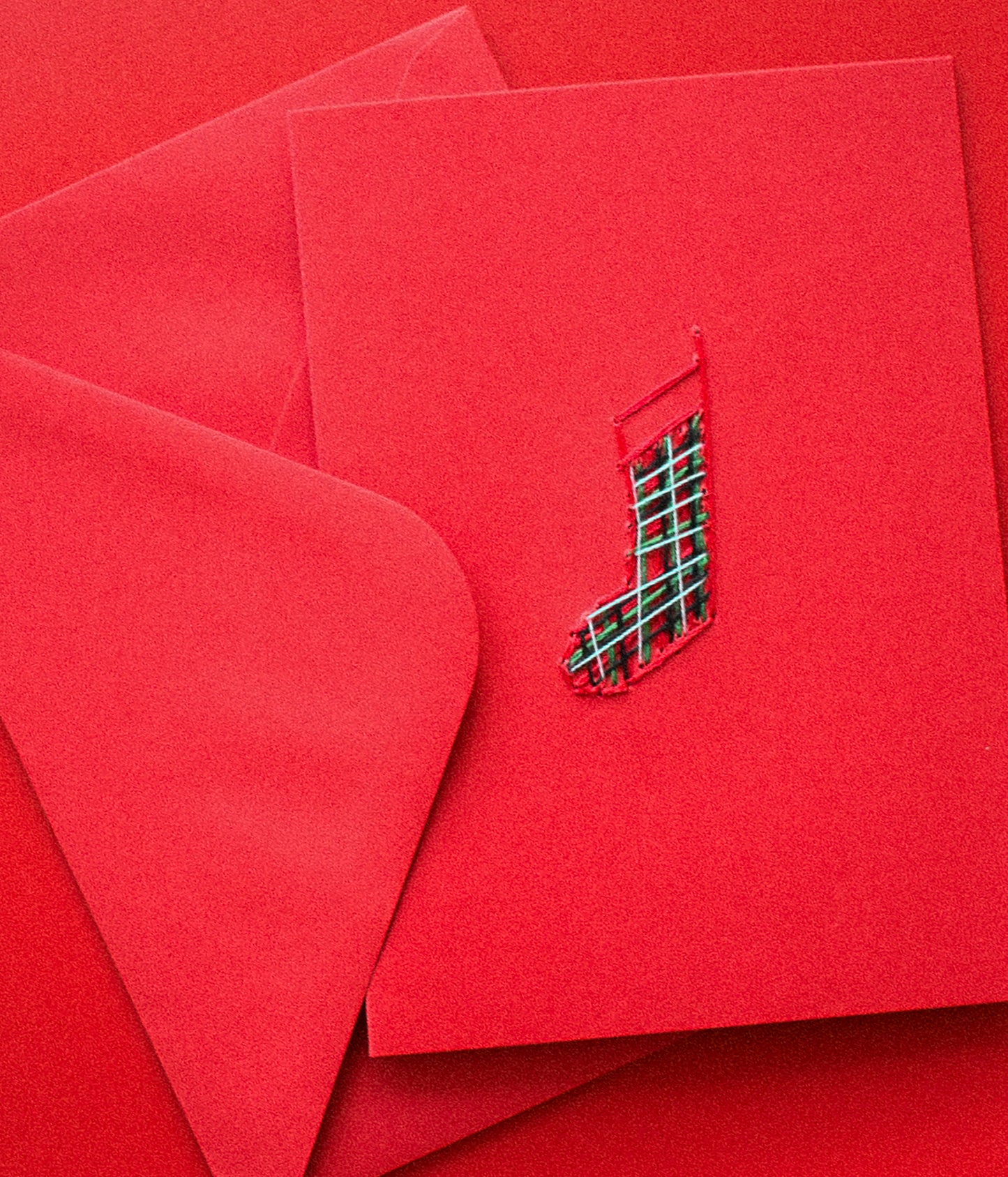 Hand embroidered Christmas cards - Pack of 10