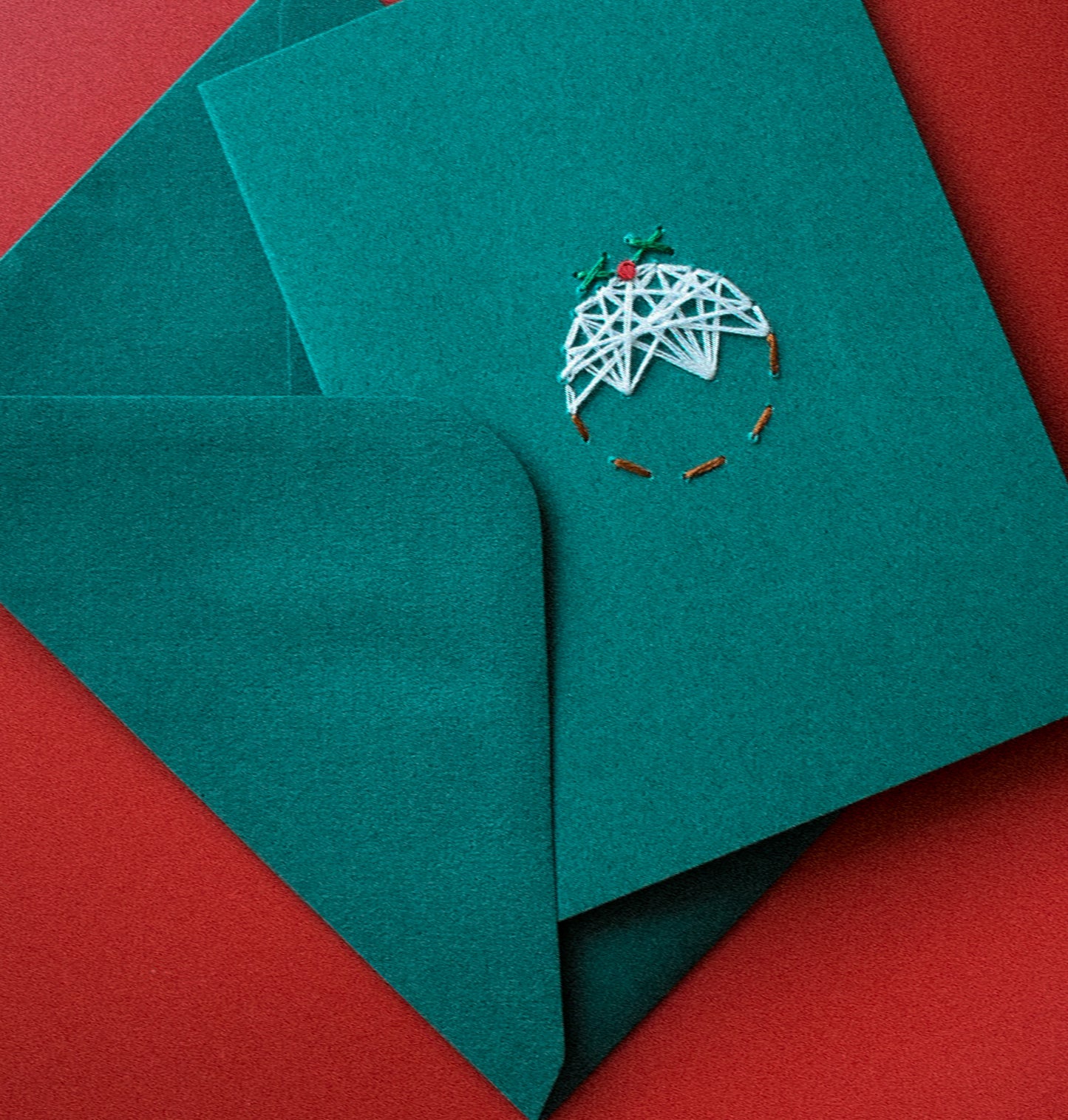 Hand embroidered Christmas cards - Pack of 10