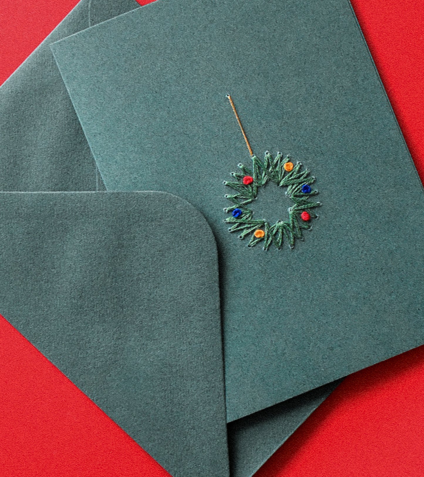 Hand embroidered Christmas cards - Pack of 10