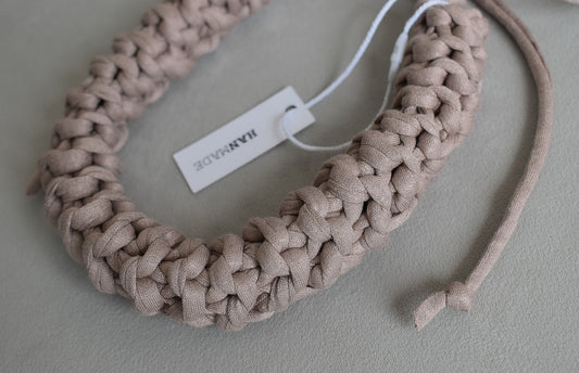 hand knitted chunky necklace
