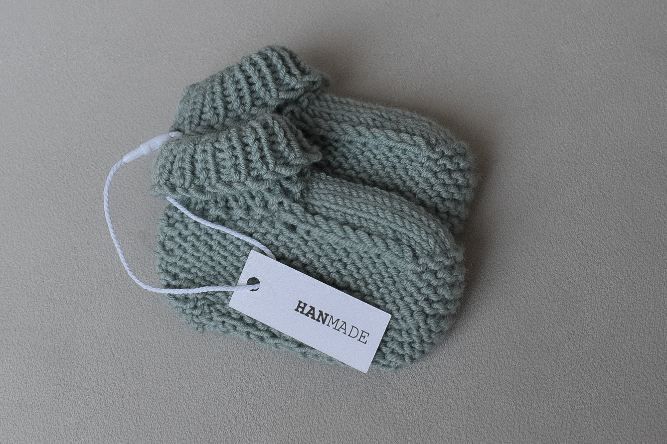 Baby booties - Sage Green