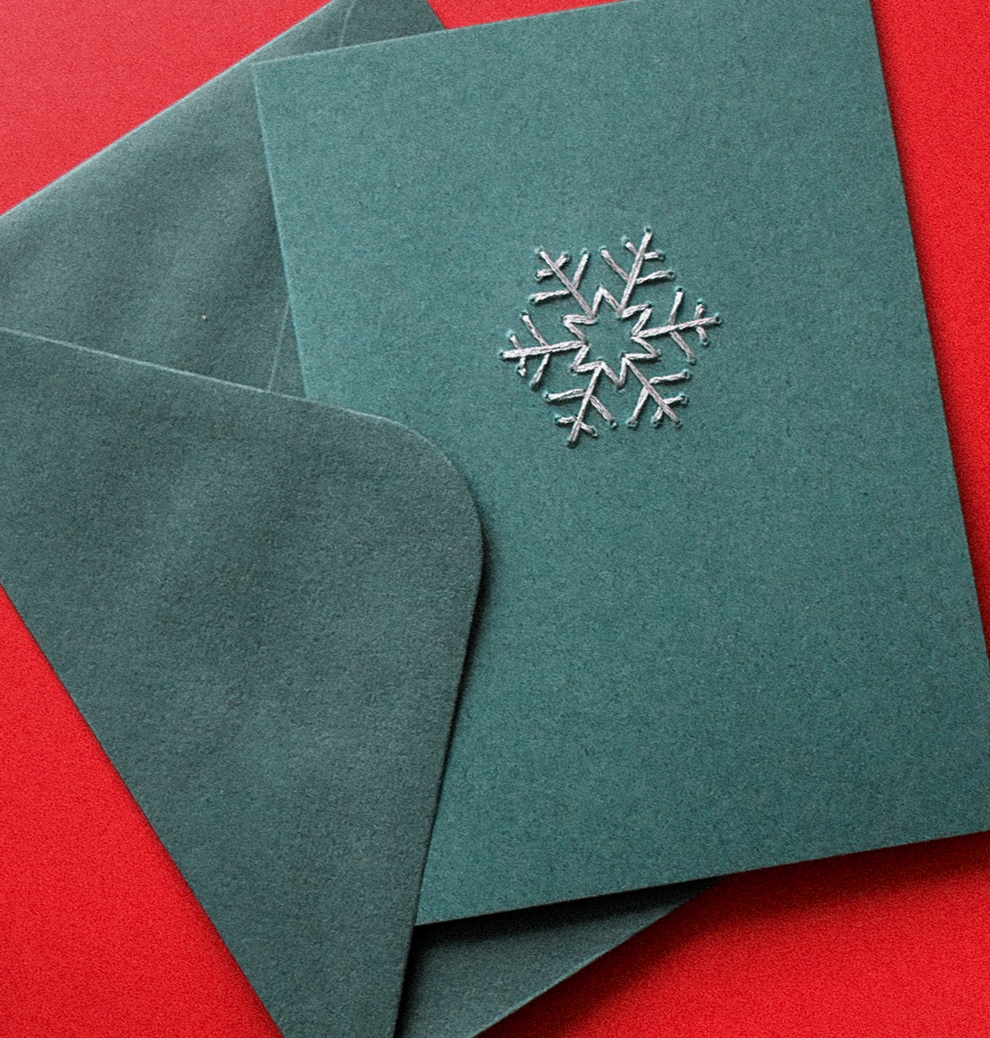 Hand embroidered Christmas cards - Pack of 10