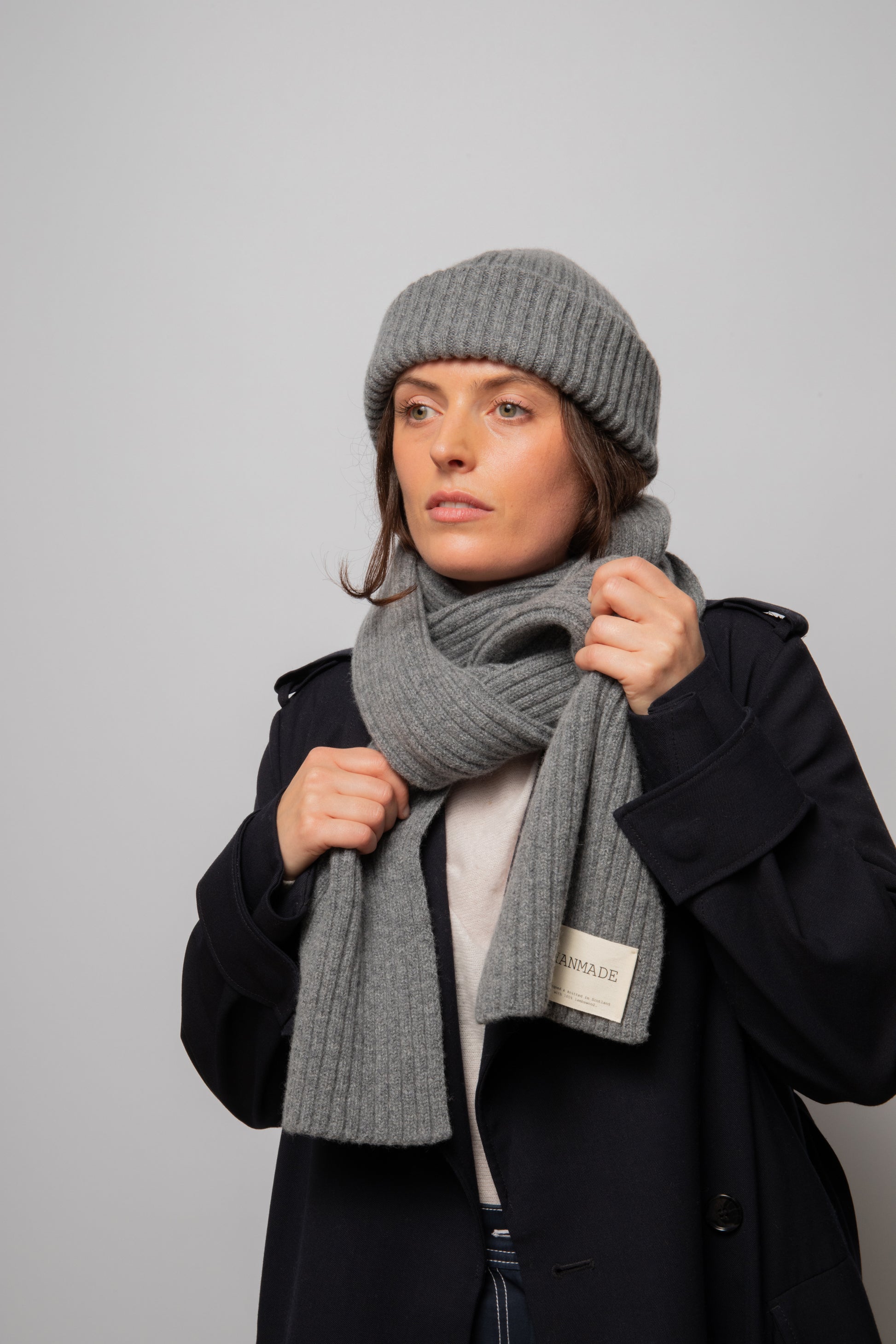 Grey Scarf – hanmadetextiles - Main Image