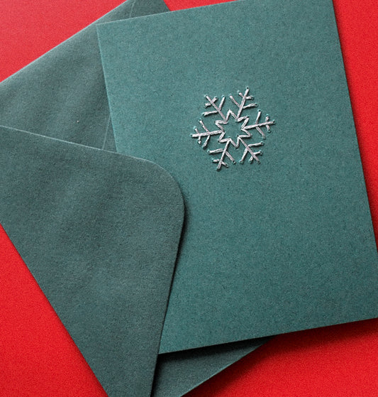 Snowflake Hand Embroidered Greeting Card
