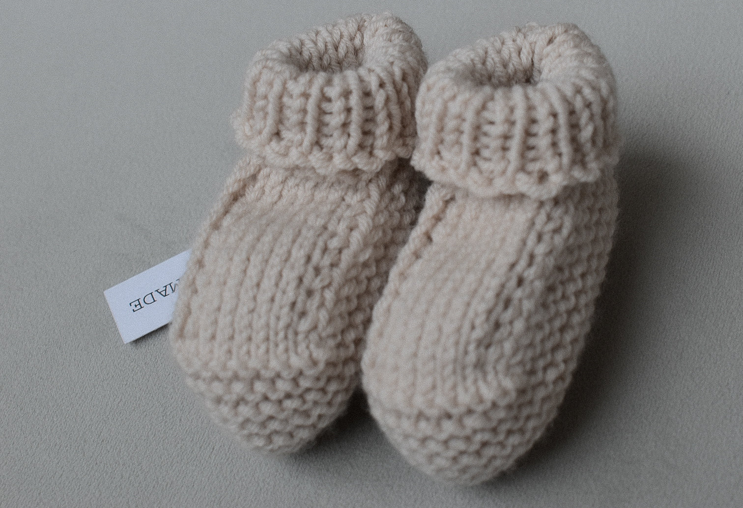 Super soft baby booties, hand knitted in Scotland with 100% merino wool